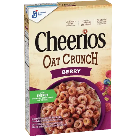 Cheerios berry oat crunch, front of package