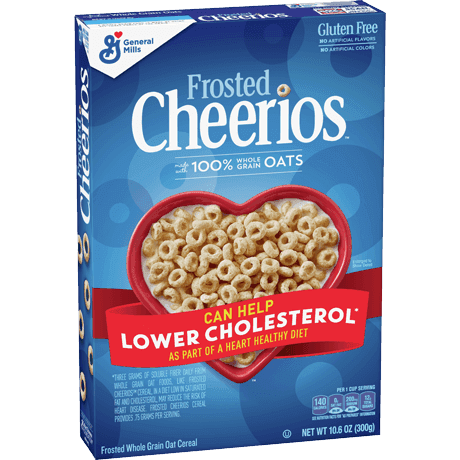 Frosted Cheerios cereal, frente del producto.