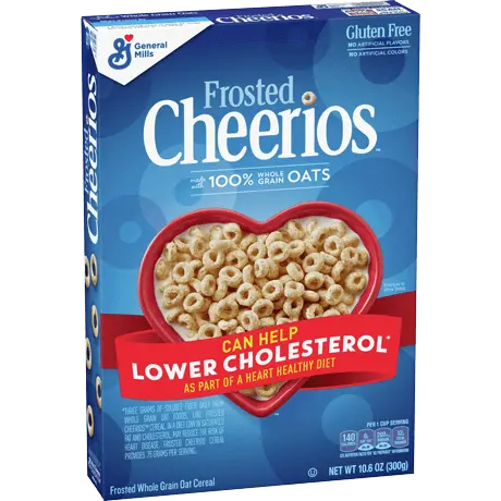 Frosted Cheerios cereal, frente del producto.