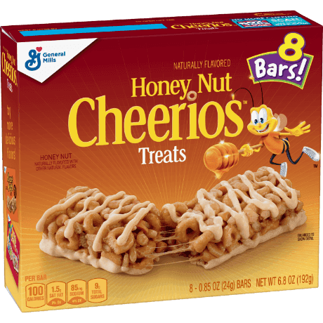 Honey Nut Cheerios Treat Bar, frente del producto.