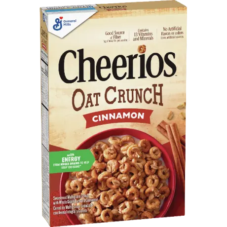Cheerios cinnamon oat crunch, front of package