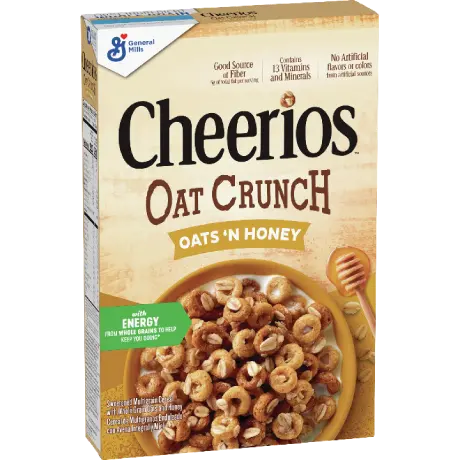 Cheerios oats and honey oat crunch, front of package