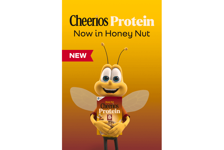 Honey Nut Cheerios Protein box next to a bowl of cereal